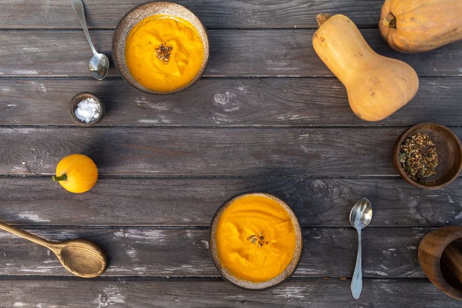 Velouté de potimarron au lait de coco